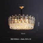 Gray/Clear Crystal K9 LED Pendant Lamp for Modern Luxury Living Room