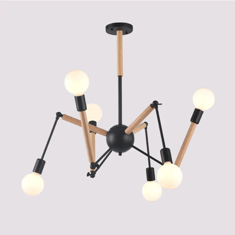Spider Pendant Lights - 6/8/12 Arms, Black/White Suspension for Dining & Living Room
