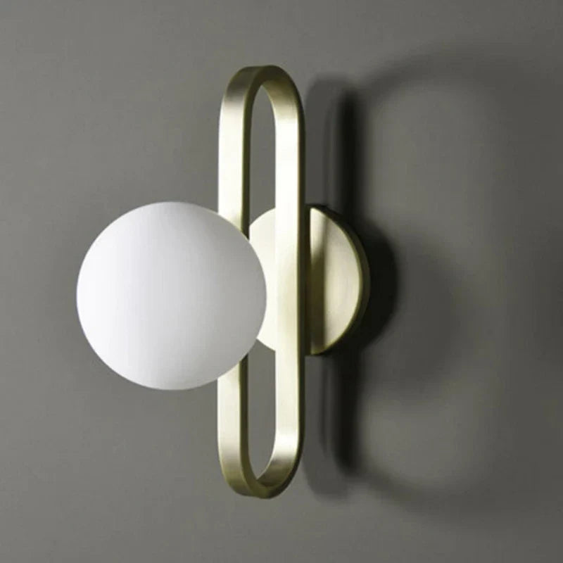 Glass Metal LED Wall Light for Bathroom Kitchen Simple Decor Hallway Sconces