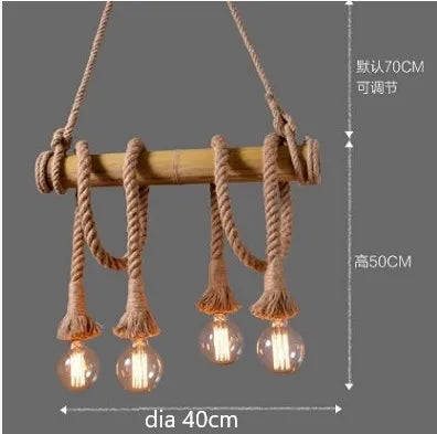 Bamboo Pendant Lights: Vintage Loft Lighting Fixtures for Kitchen, Cafe, Bar.