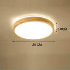 Nordic Wood Ceiling Light Ultra-thin LED Modern Bedroom Lamp