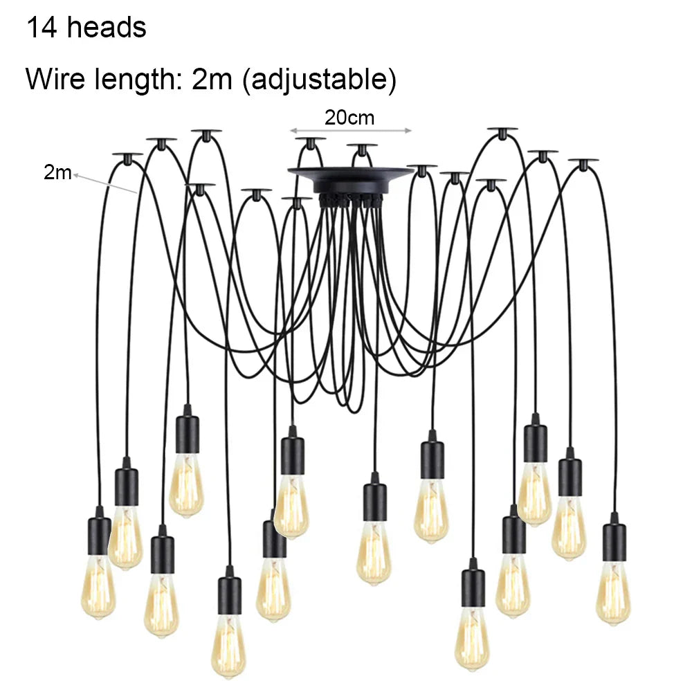 Vintage Industrial Spider Chandelier Ceiling Pendant Light - DIY Art Suspension Decor