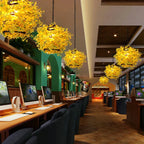 Nordic Spiral Winter Jasmine Chandelier Wrought Iron Pendant Lamp for Home Improvement