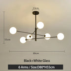 Black/Gold G9 LED Chandelier for Living Room Bedroom Modern Pendant Lighting