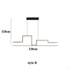 Nordic Geometry Black LED Chandelier for Living & Dining Room, Bar, Shop