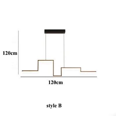 Nordic Geometry Black LED Chandelier for Living & Dining Room, Bar, Shop