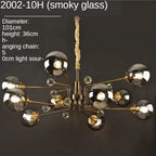 Modern Glass Ball LED Chandelier | Luxury Indoor Hanging Lamps for Living Room
