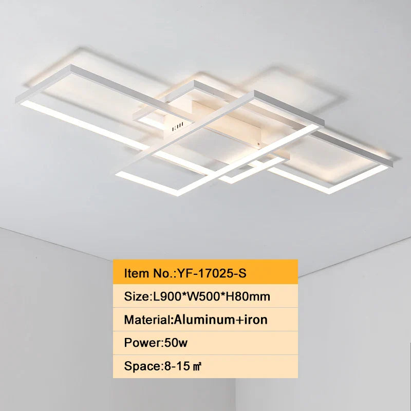 Modern Black/White LED Chandelier – Aluminum Ceiling Lighting for Living Room & Bedroom