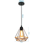 Diamond Cage Iron Pendant Light for Living Dining Bedroom