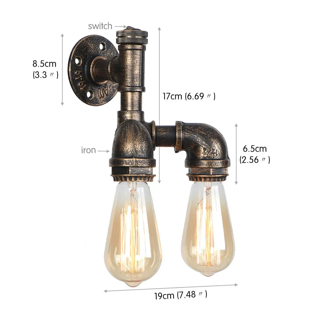 Rustic Edison Bulb Wall Sconces for Home Lighting Fixture
