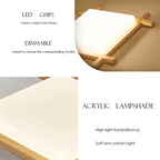 Wood Lampshades Flush Mount Ceiling Light for Living Room Bedroom