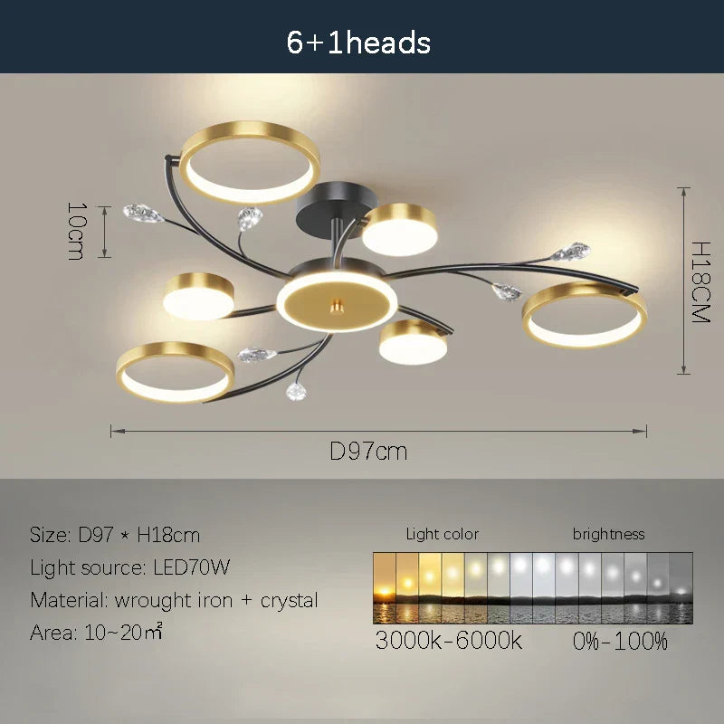 LED Chandelier: Modern Whole House Indoor Lighting for Bedroom, Living Hall, and Dining Room