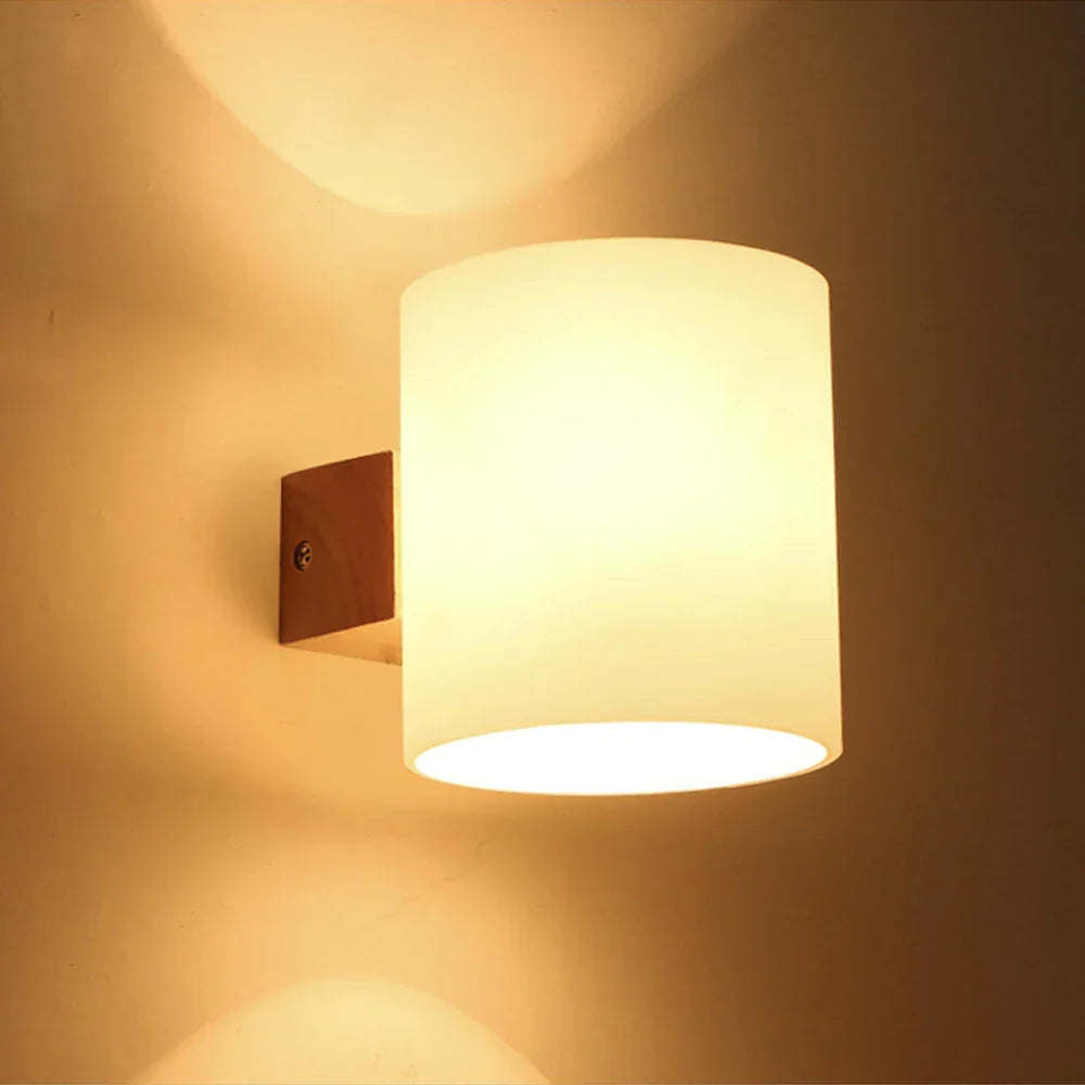 LED Wooden Wall Sconce | Modern Japanese Nordic Style Lamp for Home Bedroom