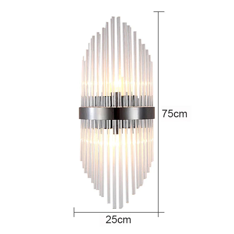 Glass Rod Crystal Wall Lamp: Modern Nordic Light Luxury for Bedroom, Living Room