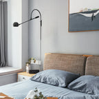 Rotatable G9 Bedside Lamp Living Room Wall Sconce - Gold/Black Arm