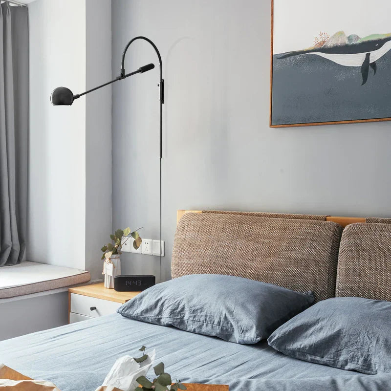 Rotatable G9 Bedside Lamp Living Room Wall Sconce - Gold/Black Arm