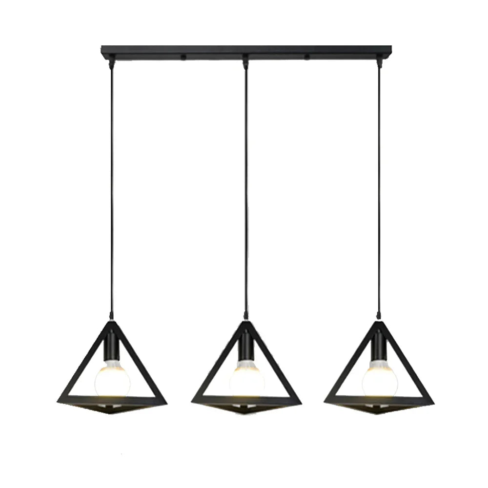Modern Black Cage LED Pendant Light for Home & Commercial Lighting