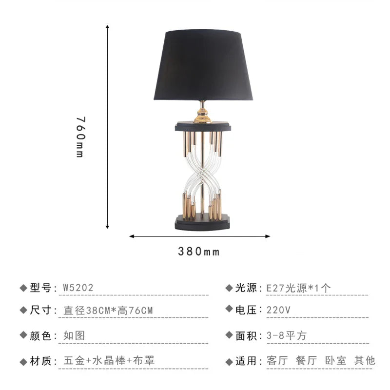 Crystal Table Lamp: Nordic Light Luxury Design for Bedroom Bedside