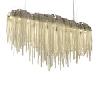 Luxury Tassel LED Chandelier - Elegant Aluminum Chain Pendant Light
