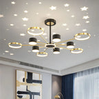 Modern Stars Chandelier Ring Light LED for Living Room Kids Room