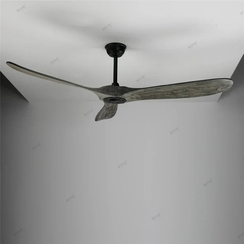 60" Solid Wood DC Ceiling Fan with Remote Control