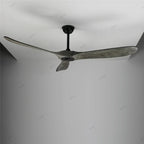60" Vintage Wood Ceiling Fan w/ Remote Control, No Light, DC Fans 220V