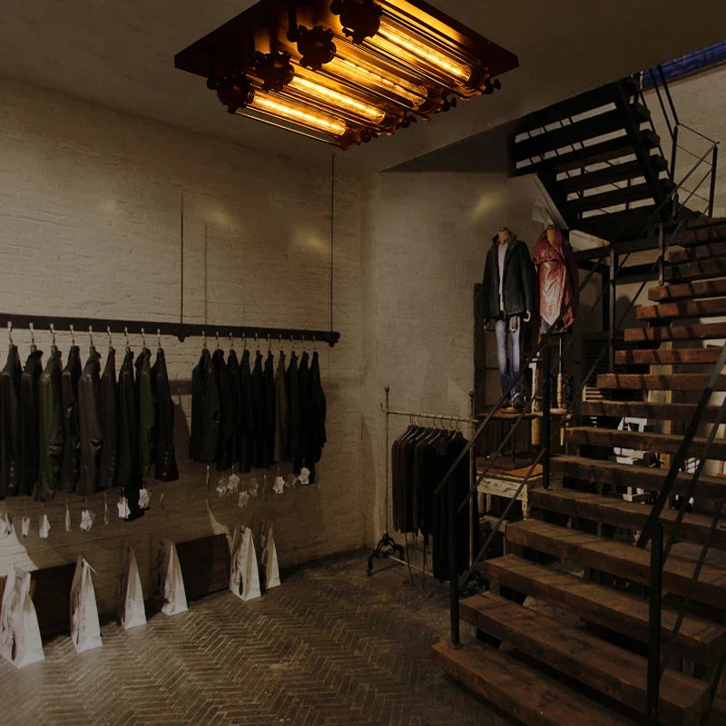 Vintage Industrial Ceiling Lamp for Retro Steampunk Vibes