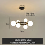 Nordic Glass Ball Pendant Light Gold/Black Dining Living Room Decor Afralia™