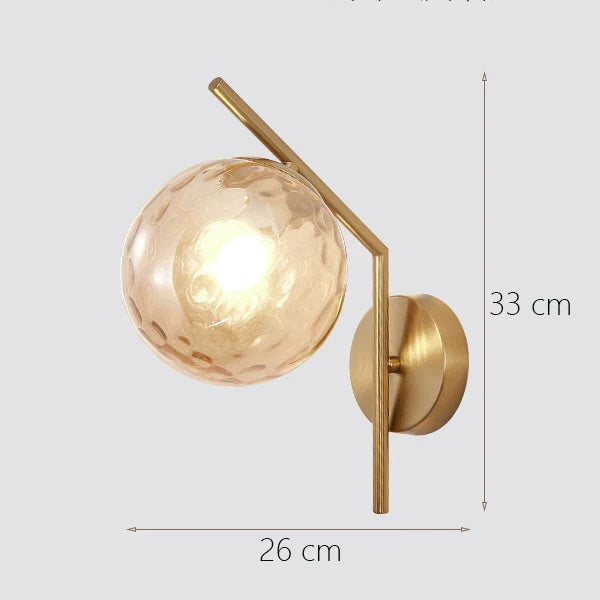 Nordic Glass Wall Lamp Modern LED Bedroom Living Room Light Fixtures