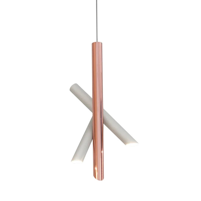 Tubes Pendant Light: Modern Designer Rose Gold Lamp for Study Office Restaurant