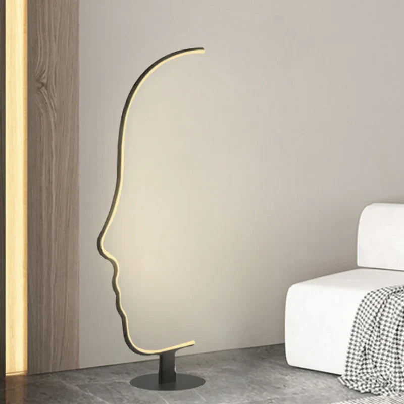 Modern Minimalist Human Face LED Floor Lamp for Home Bedroom Living Room Lighting