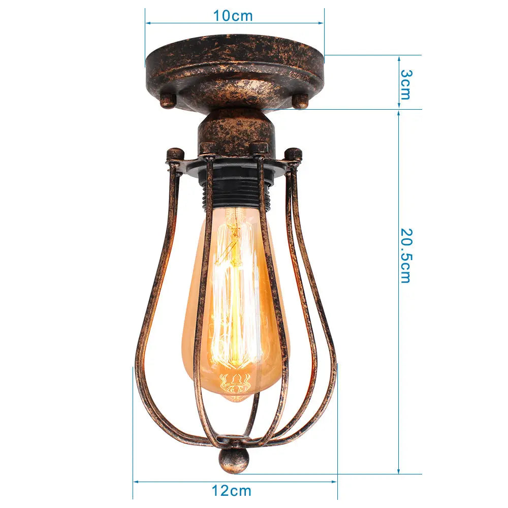 Adjustable Industrial Wall Light Rustic Wire Metal Cage Sconce