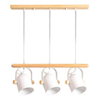 3-Light Wooden Iron Art Pendant Lamp for Dining Living Room Restaurant