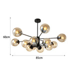 Black/Gold Glass Pendant Light for Living Room Bedroom Restaurant