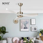 52" DC Remote Control Plastic Blade Ceiling Fan (No Lights)