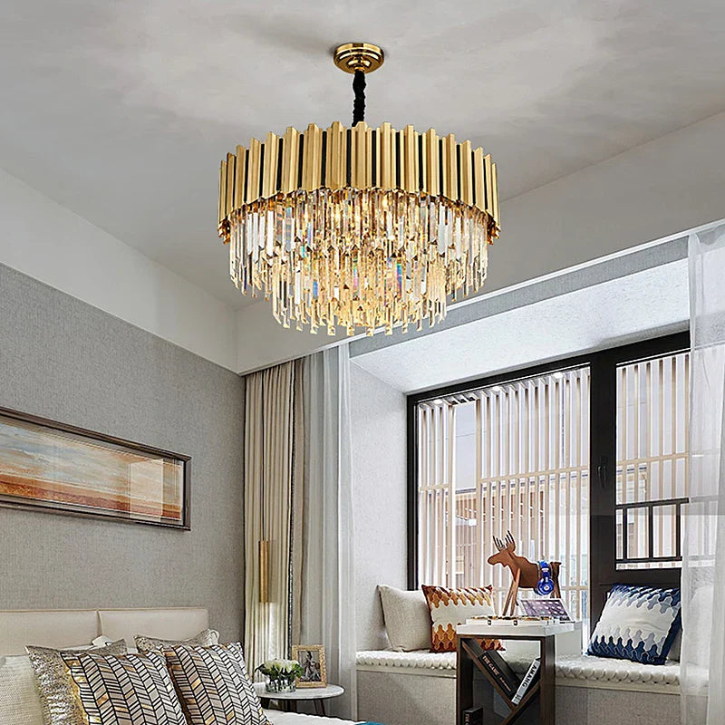 Modern Crystal Chandelier LED Light for Living Room Hotel Restaurant Bedroom