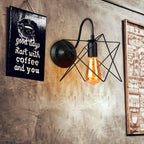 Black Cage Guard Wall Sconce LED Lamp Indoor Retro Lighting Fixture