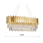 Gold Metal LED Pendant Lights Adjustable Living Room Dining Round Fixture