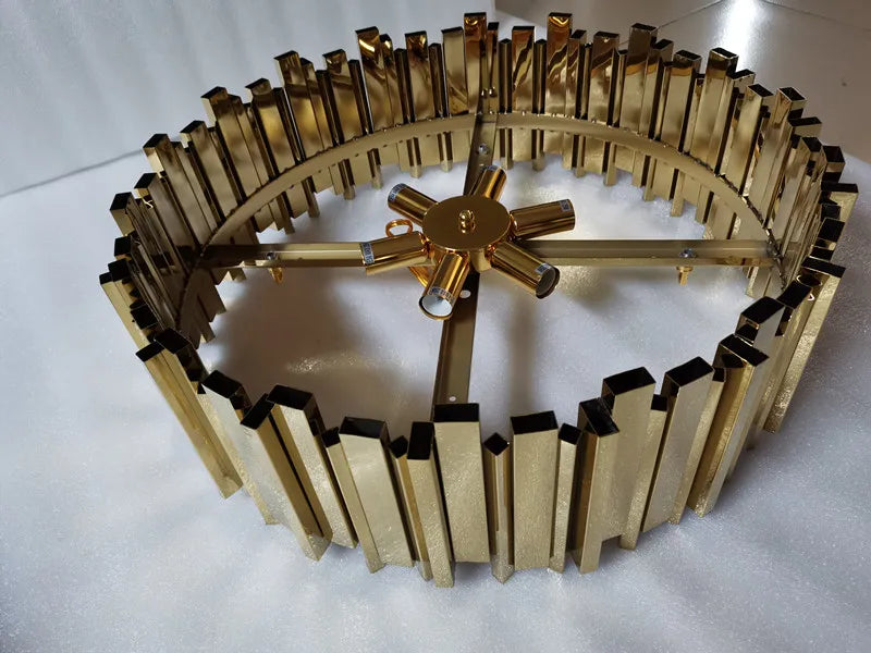 Gold Metal Crystal Chandelier Pendant with G9 Led Bulb