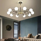 Nordic Crystal Glass Chandelier with E27 Lamp Holder for Livingroom Bedroom Diningroom by Afralia™