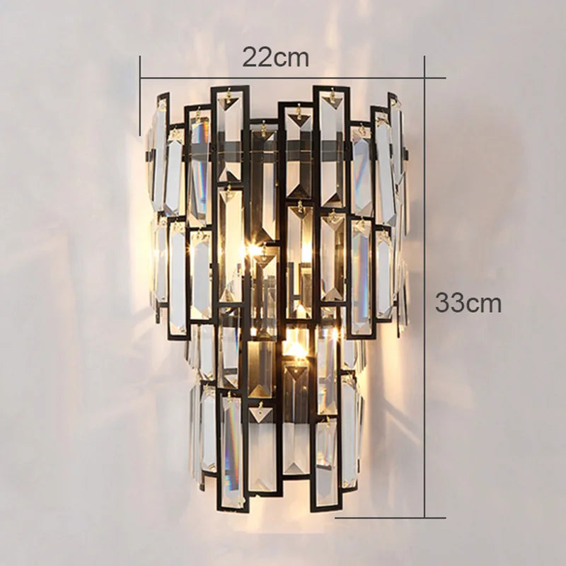 Crystal Wall Lamp for Modern Light Luxury Living Room, Bedroom, and Dining Area