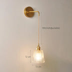 Glass Wall Sconce Lamp for Bedroom, Modern Led Bedside Light E27 Fixtures