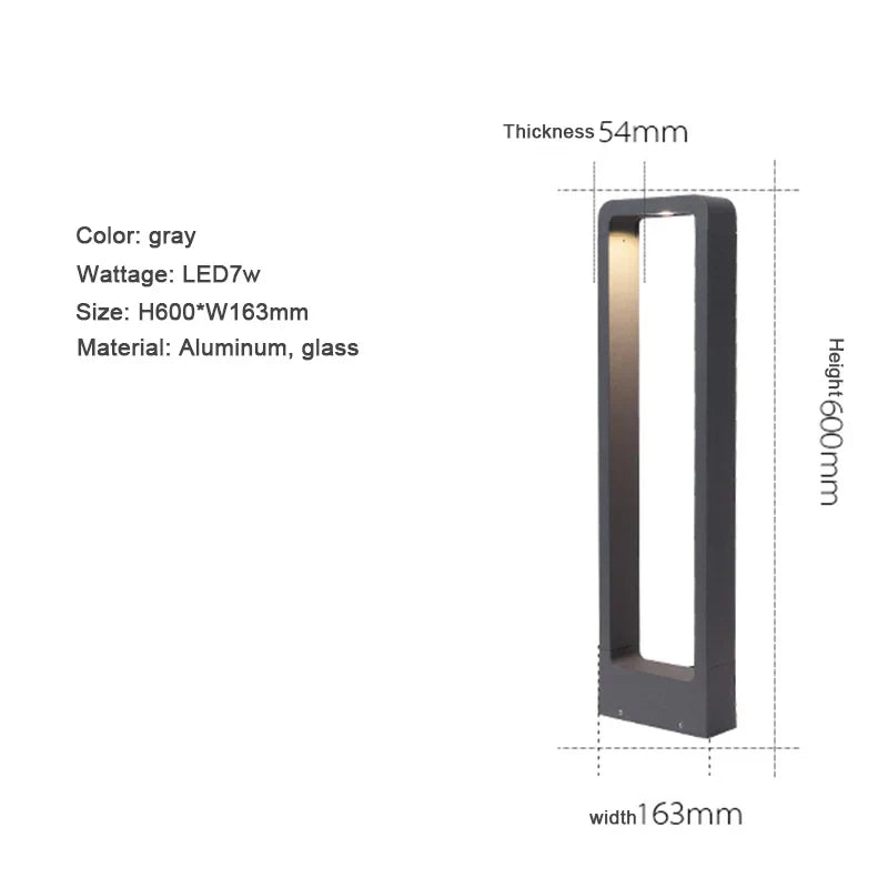 7W LED Aluminum Garden Bollard Light for Outdoor Landscape Courtyards