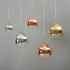 Silver Mirror Ball LED Pendant Light for Kitchen Living Room Bedroom