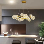 Nordic Glass Bubble LED Chandelier: Modern Parlor Dining Room Lighting for Romantic Atmosphere