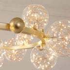 Nordic Glass Bubble LED Chandelier: Modern Parlor Dining Room Lighting for Romantic Atmosphere