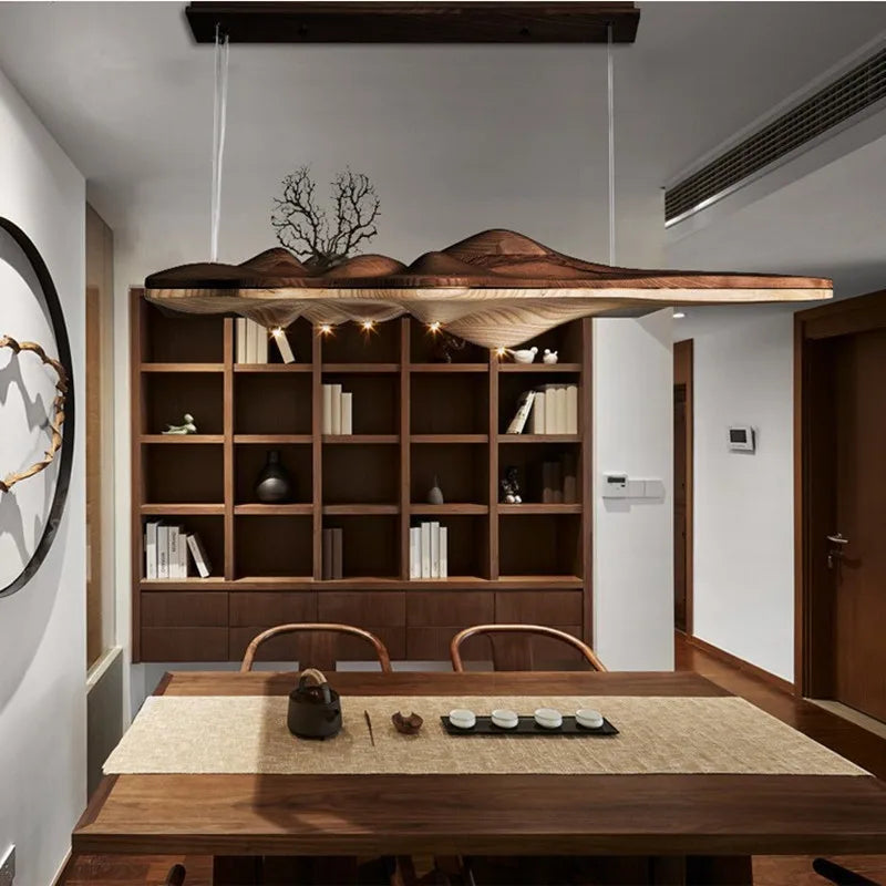 Nordic Wood Resin Pendant Lamp by - Modern Indoor Lighting Decor