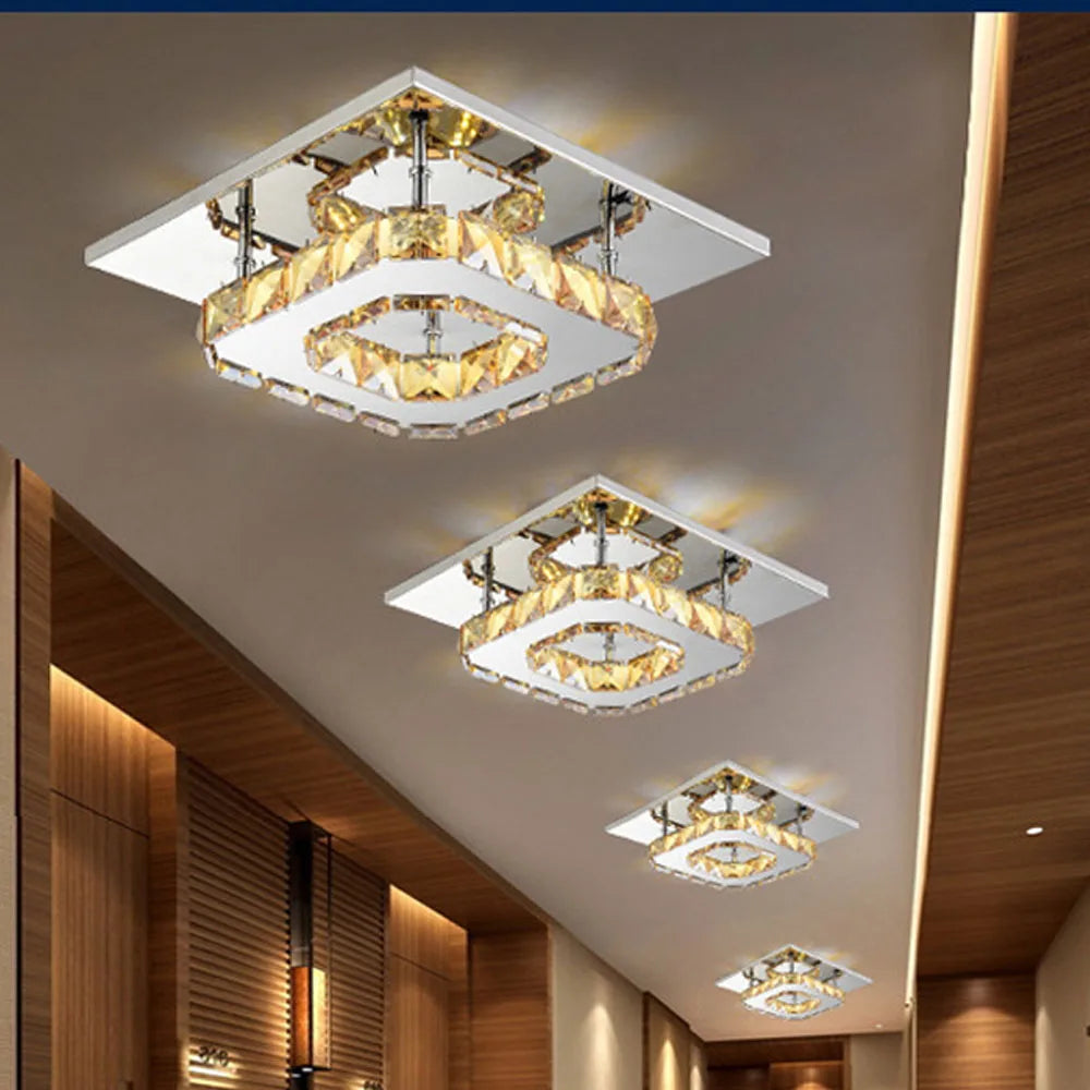 LED Crystal Ceiling Chandelier for Home Decor in Modern Nordic Style