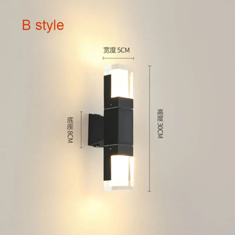 Outdoor LED Wall Lamp Gold Black Sconce IP65 Waterproof Garden Lighting