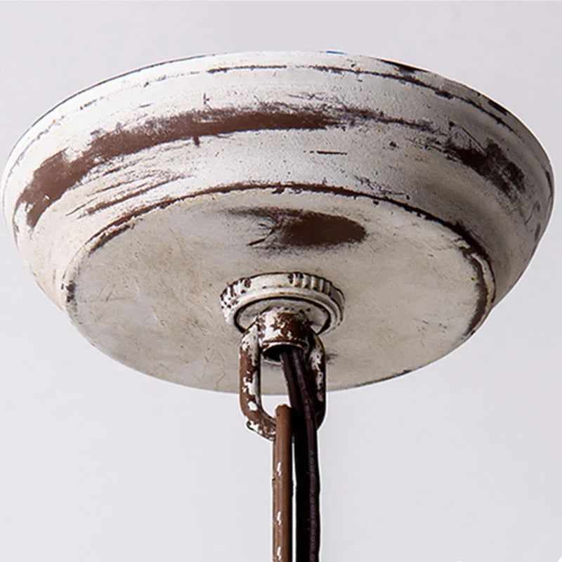 Vintage Ceiling Chandelier E14 Antique White Pendant Lamp for Bedroom, Living Room, Shops